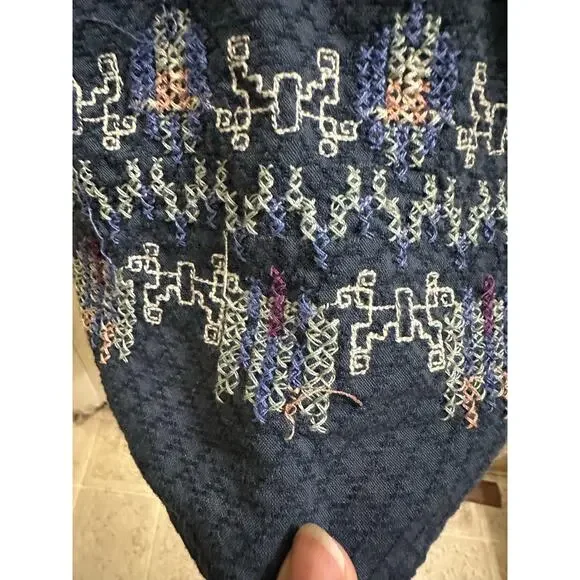 Knox Rose Navy Embroidered Boho Dress XL - Picture 5 of 11